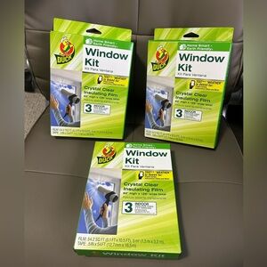 3 X Duck Indoor 3 Window Clear Shrink Film Insulator Kit 62 in x 126 in #286557